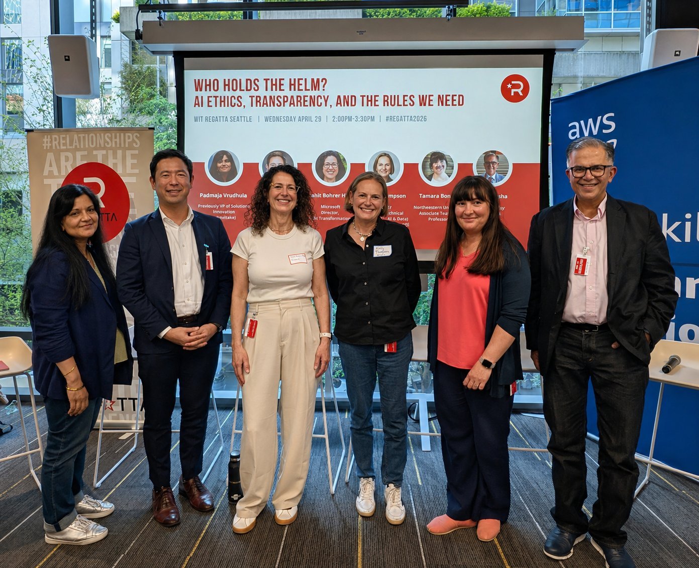 Kelly Thompson with fellow panelists at WiT Regatta Seattle 2026